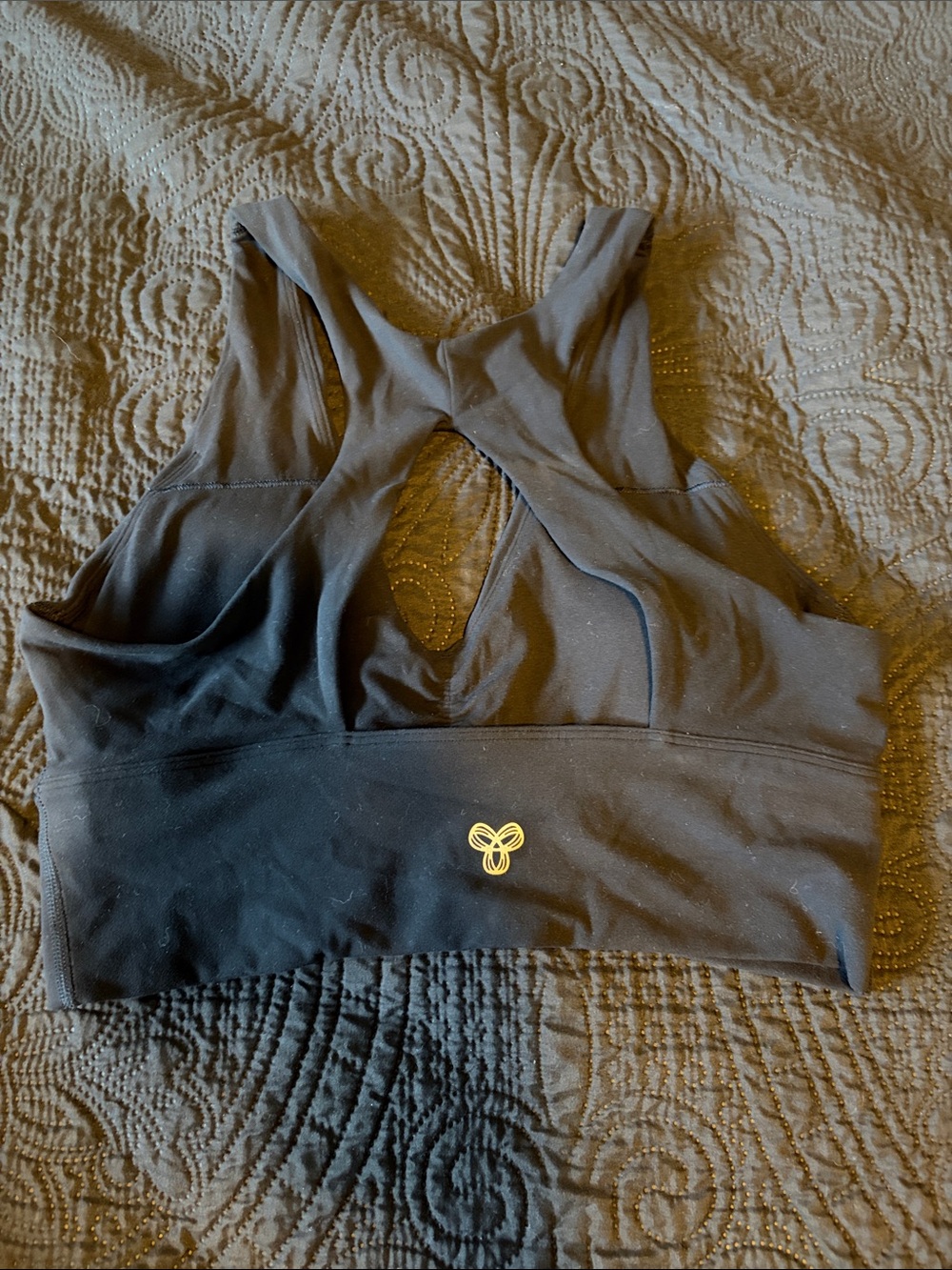 Golden by Aritzia Black Racerback Seamless Bra Top